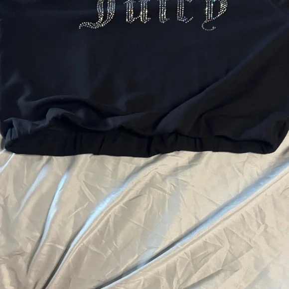 Juicy Couture Sport Black Rhinestone Cropped Hoodie - Picture 7 of 7